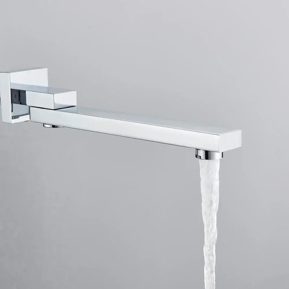 Chrome Rectangular Wall Faucet