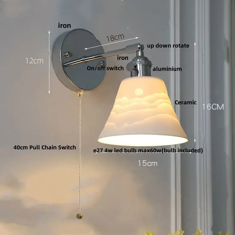 Chrome Ribbed Glass Dining Wall Lamp