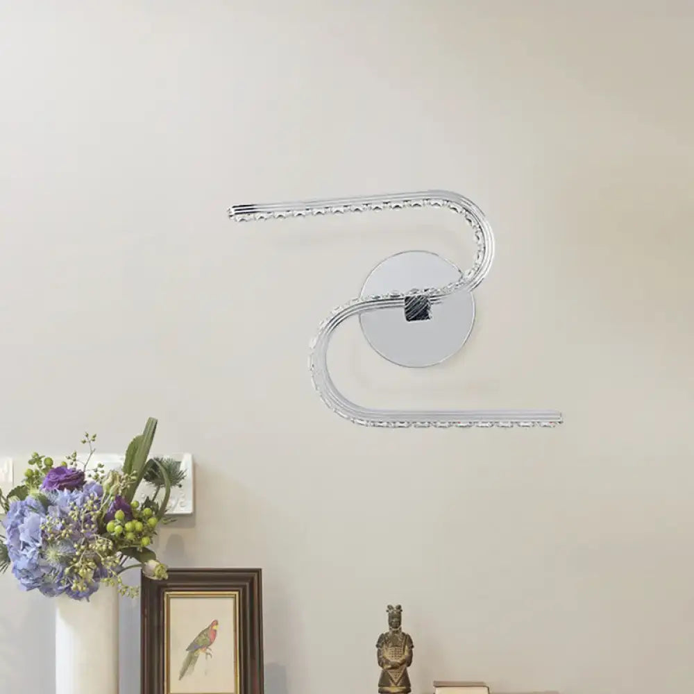Chrome S-Shape Wall Sconce