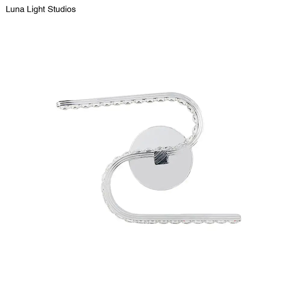 Chrome S-Shape Wall Sconce