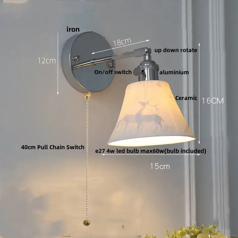Chrome Ceramic Wall Sconce
