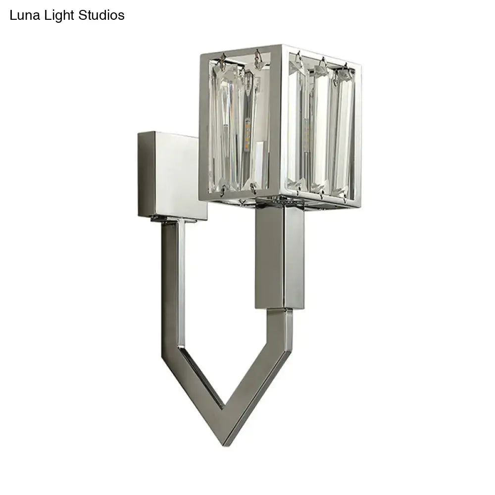 Chrome Crystal Wall Lamp Dual-Light Layered