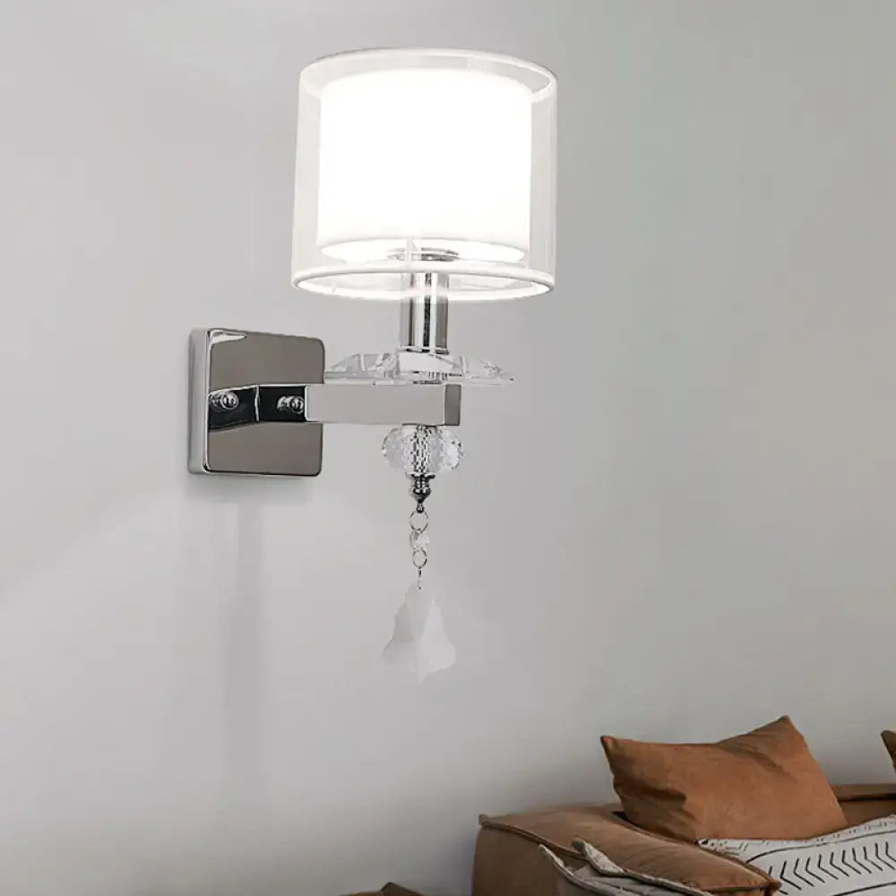 Chrome Crystal Glass Sconce