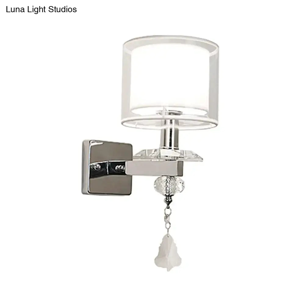 Chrome Crystal Glass Sconce