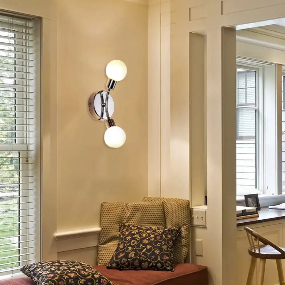 Chrome Glass Sconce Light