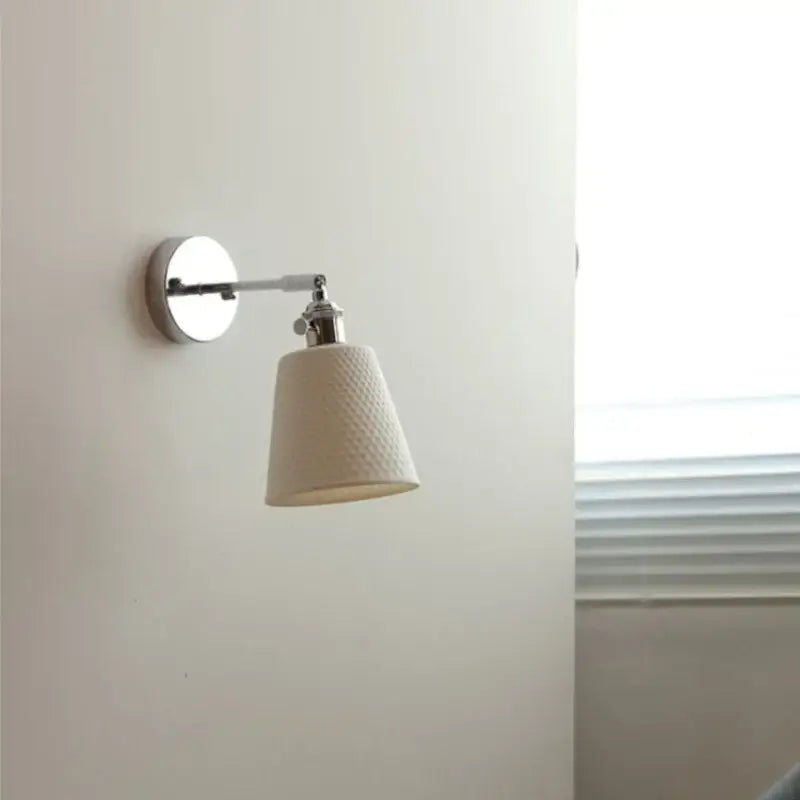 Chrome Fabric Shade Wall Light