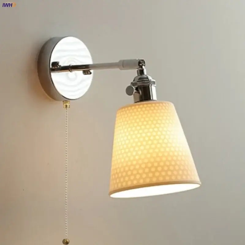 Chrome Fabric Shade Wall Light