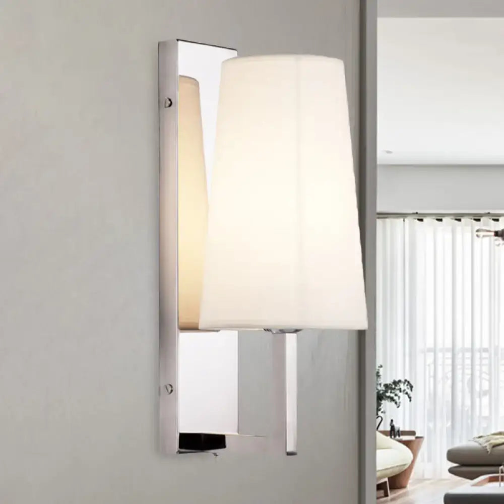 Chrome Fabric Cone Wall Sconce