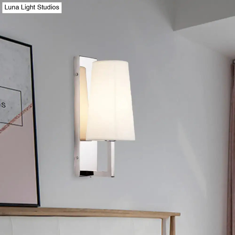 Chrome Fabric Cone Wall Sconce
