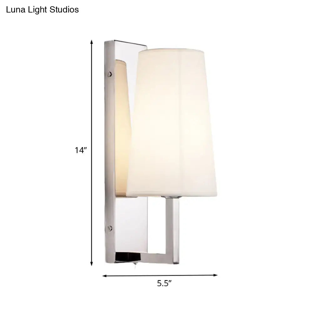 Chrome Fabric Cone Wall Sconce