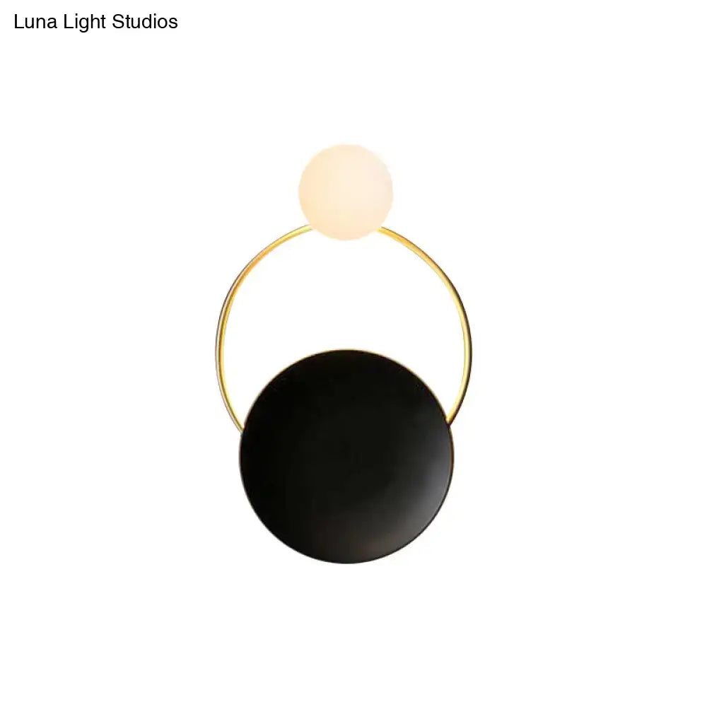 Black Brass Circle Sconce