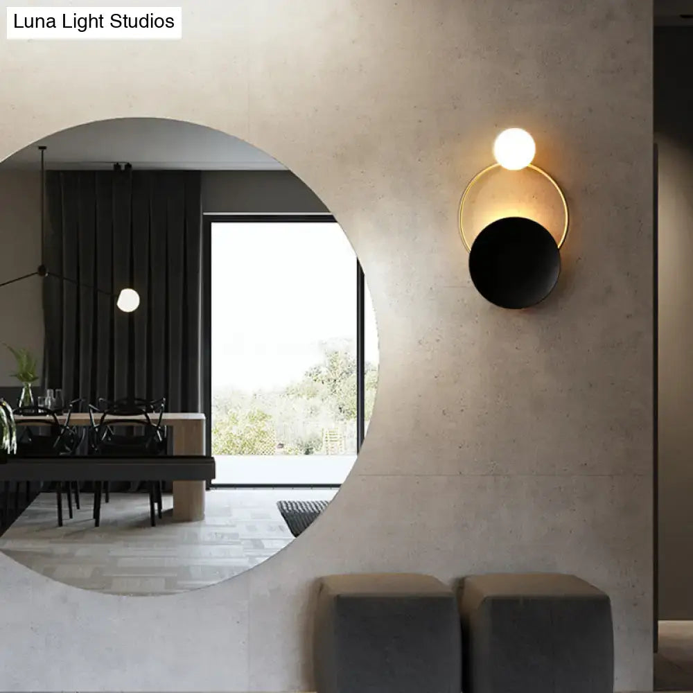 Black Brass Circle Sconce