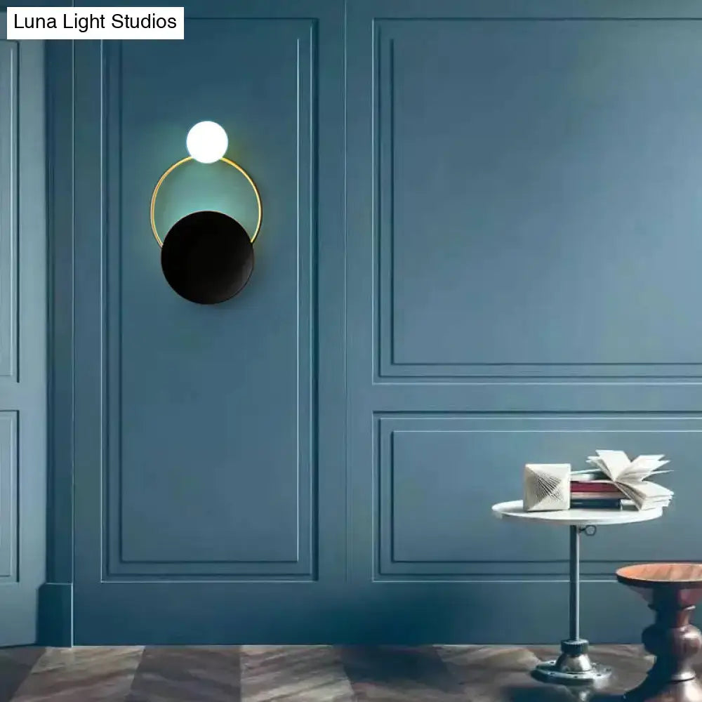 Black Brass Circle Sconce