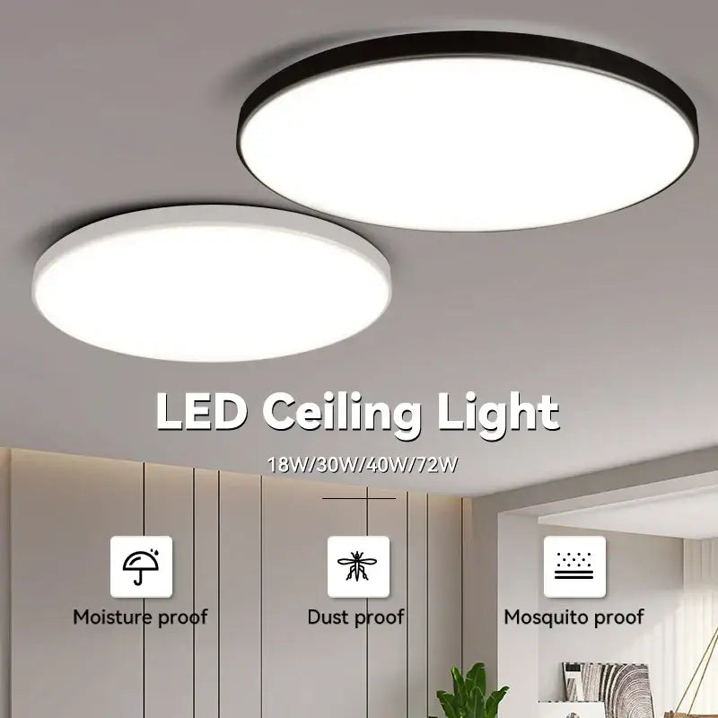 Black LED Circular Bathroom Ceiling Light
