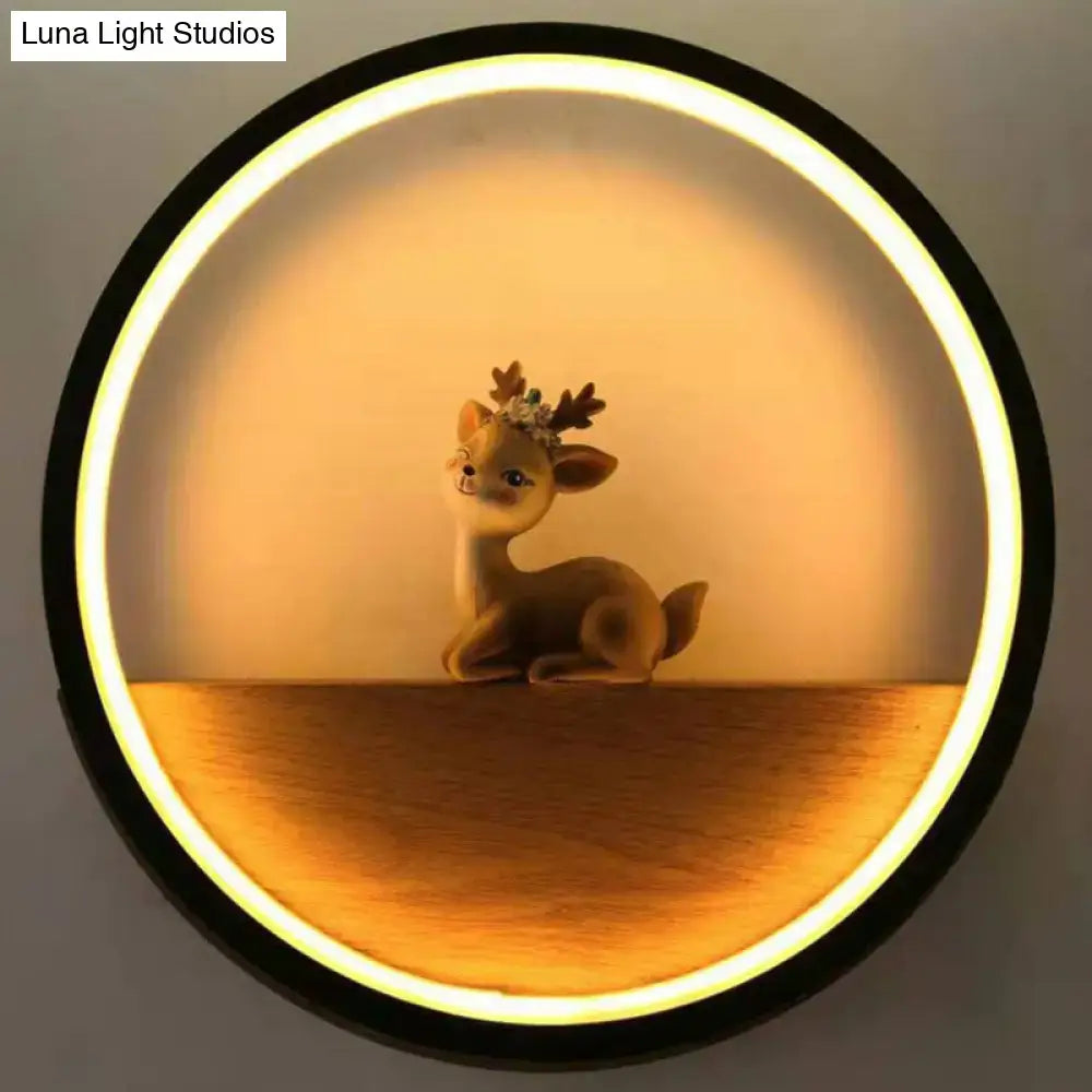 Black Deer Wall Light