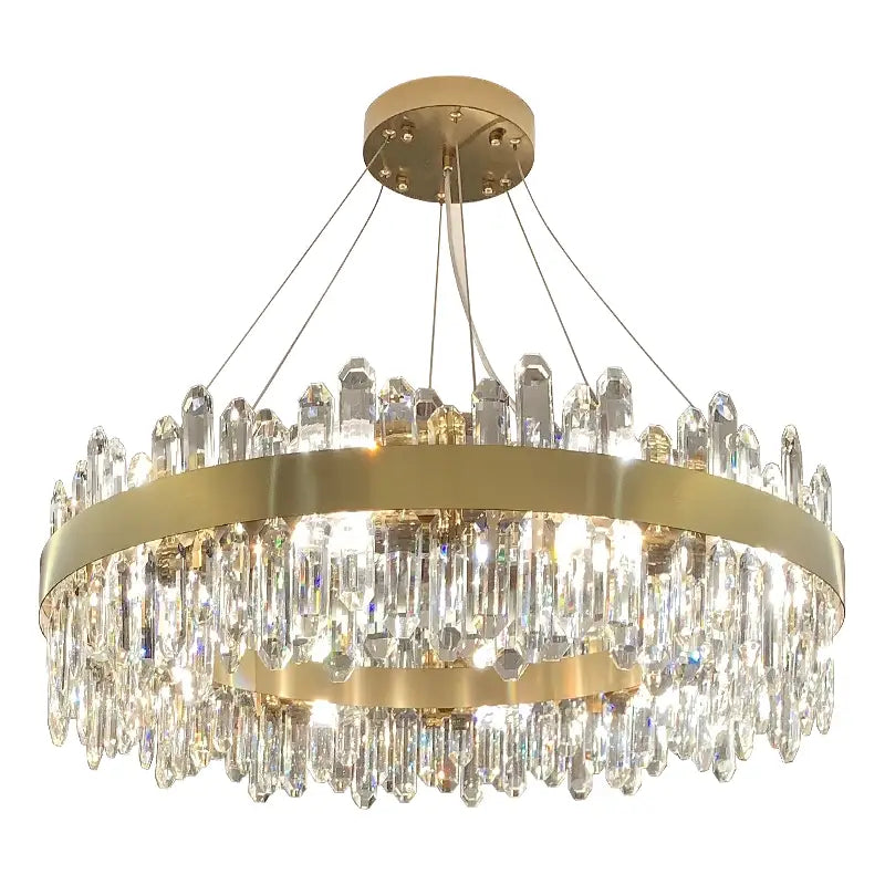 Gold Crystal Postmodern Chandelier