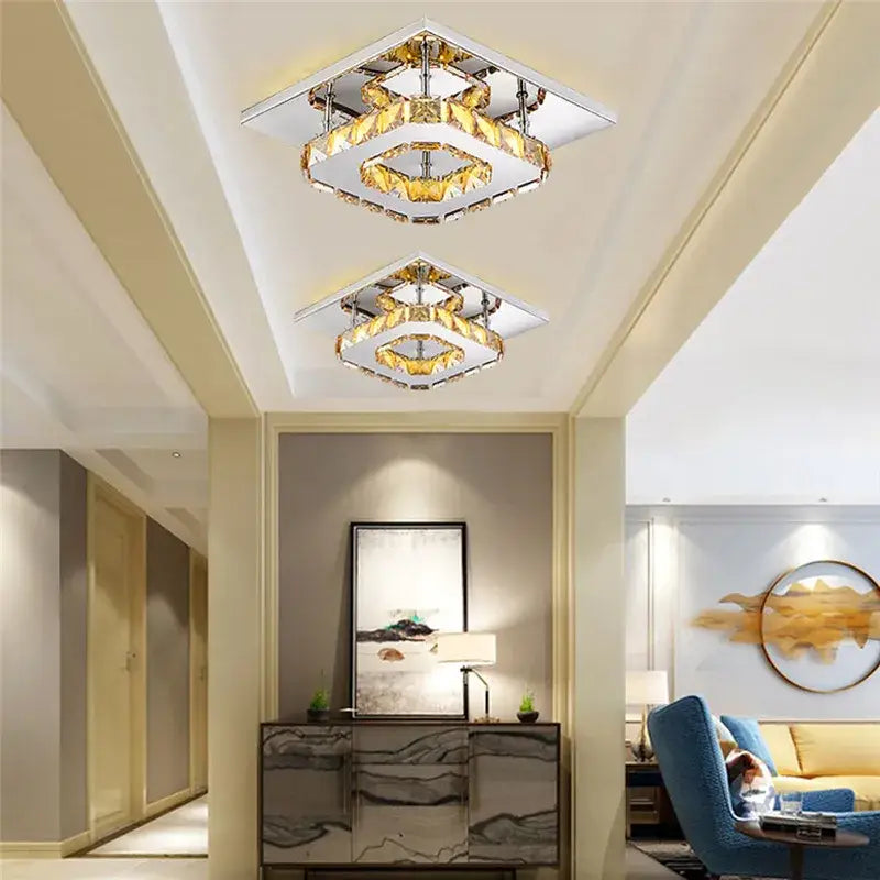 Amber Crystal LED Ceiling Light