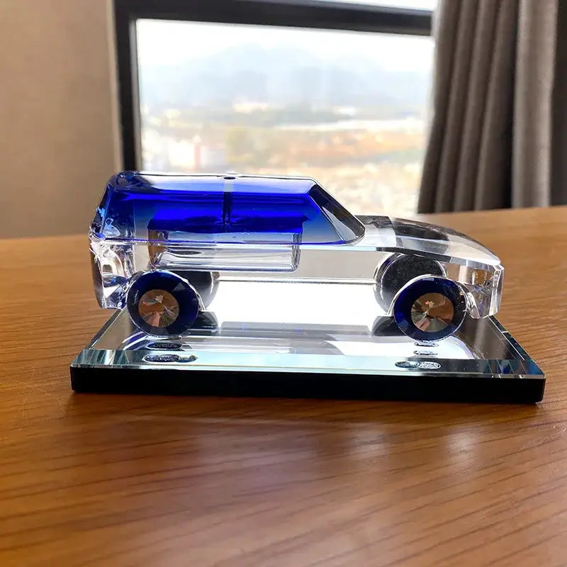 Blue Crystal Car Figurine