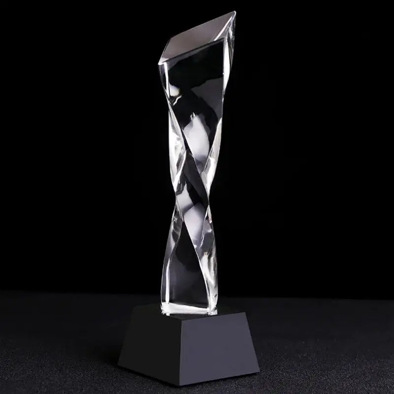 Blue Glass Column Trophy