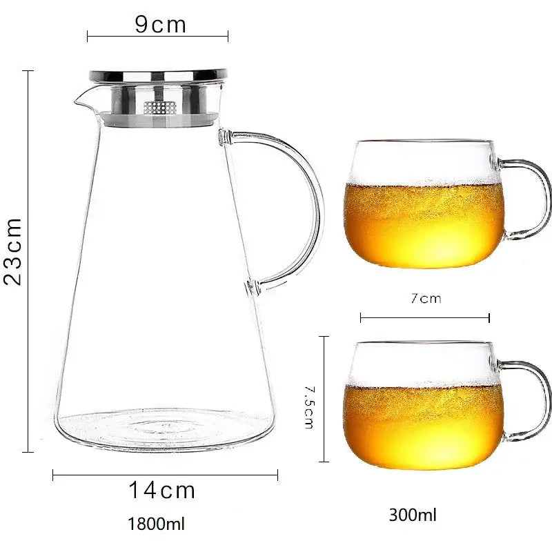 Clear Borosilicate Glass Pitcher