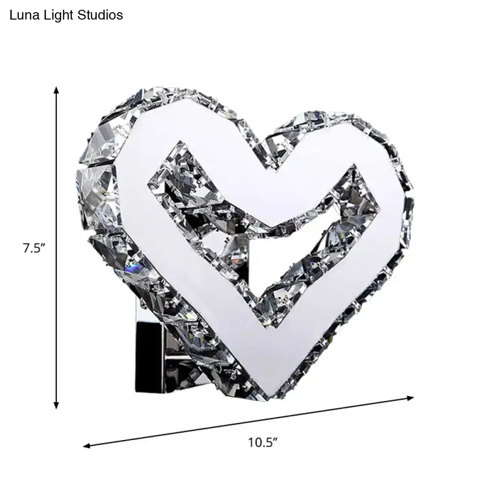 Stainless Crystal Heart Lamp