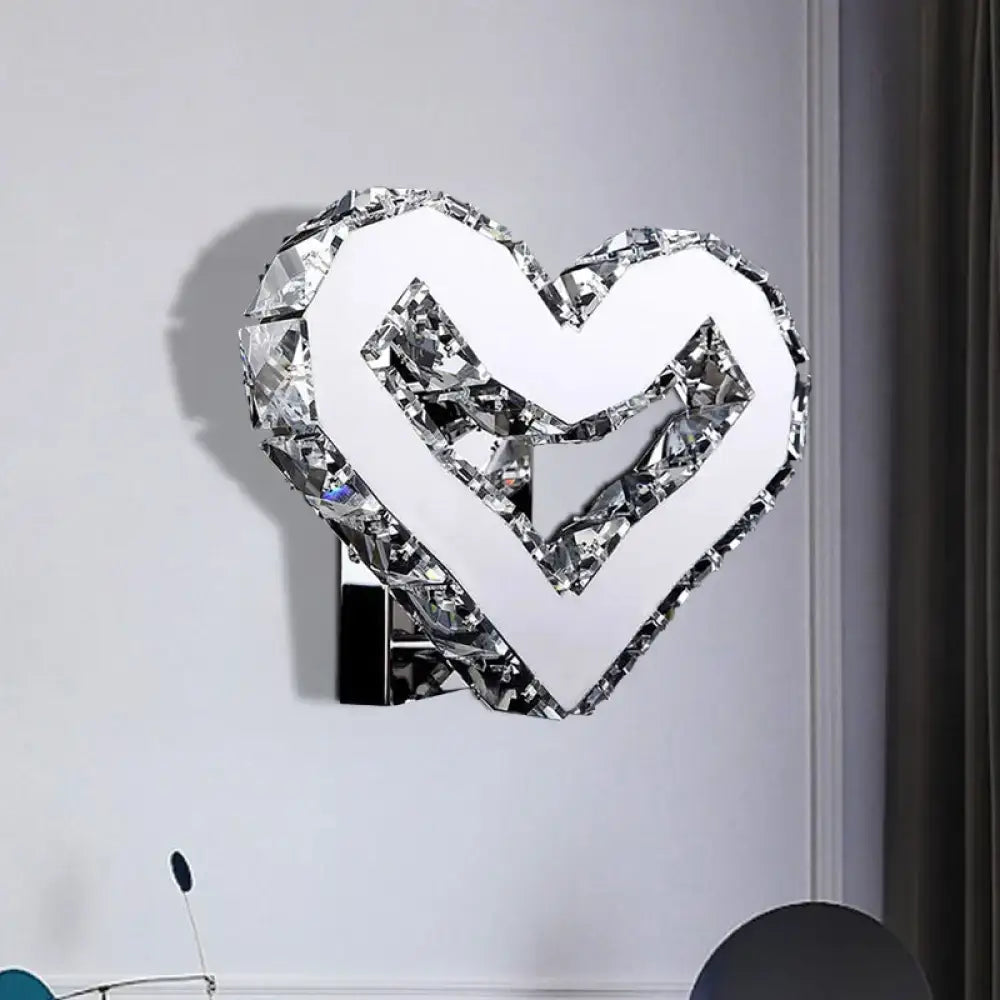 Stainless Crystal Heart Lamp