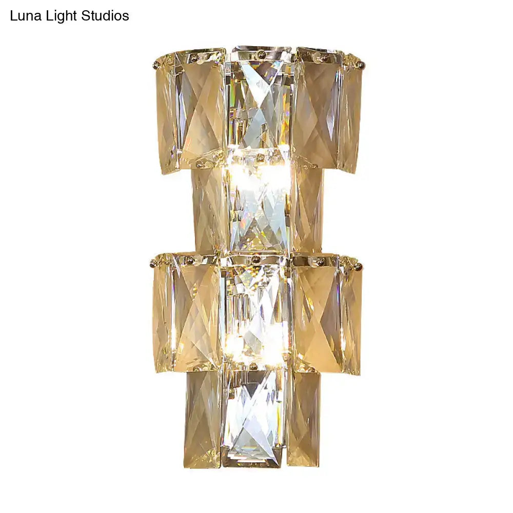 Chrome Crystal Tiered Sconce