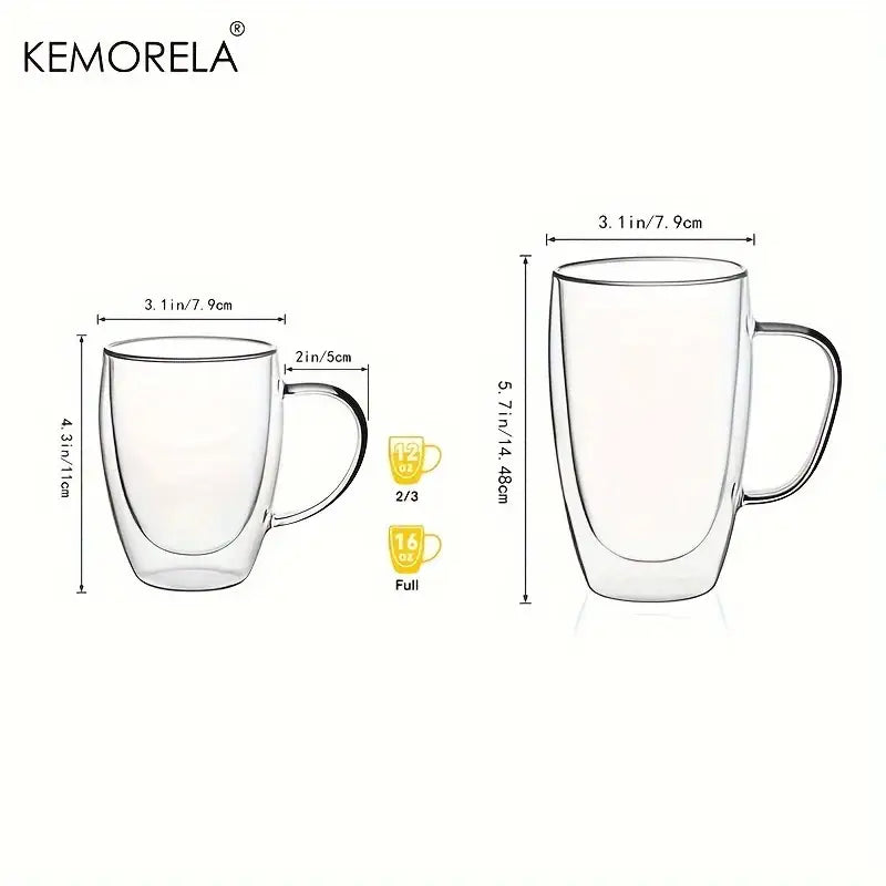 Double Wall Glass Mug Set