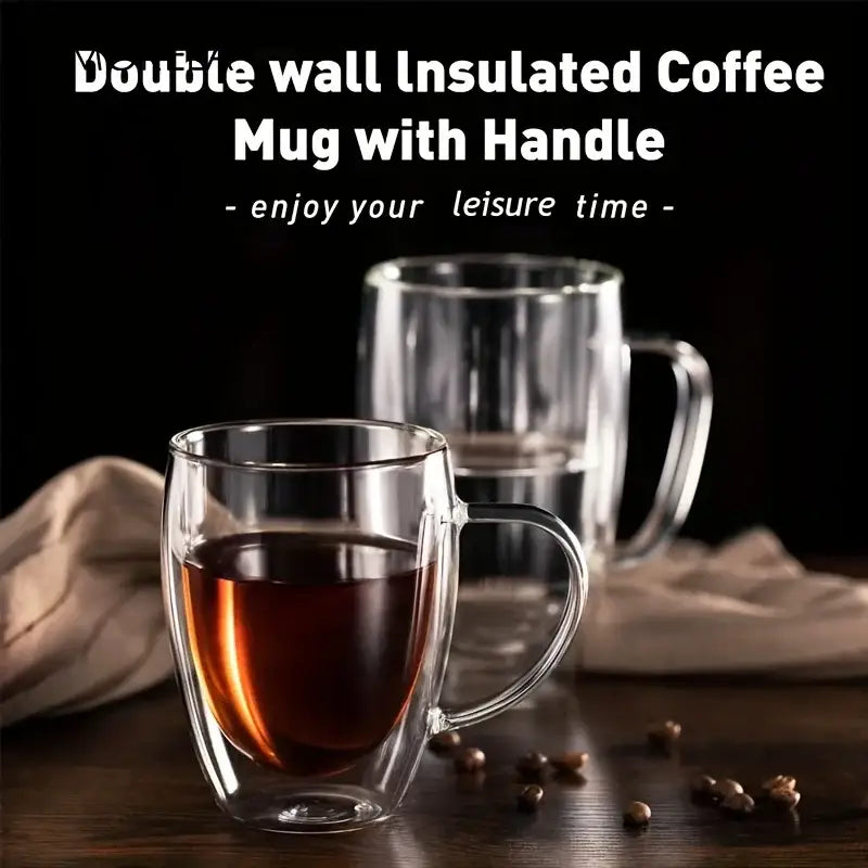 Double Wall Glass Mug Set