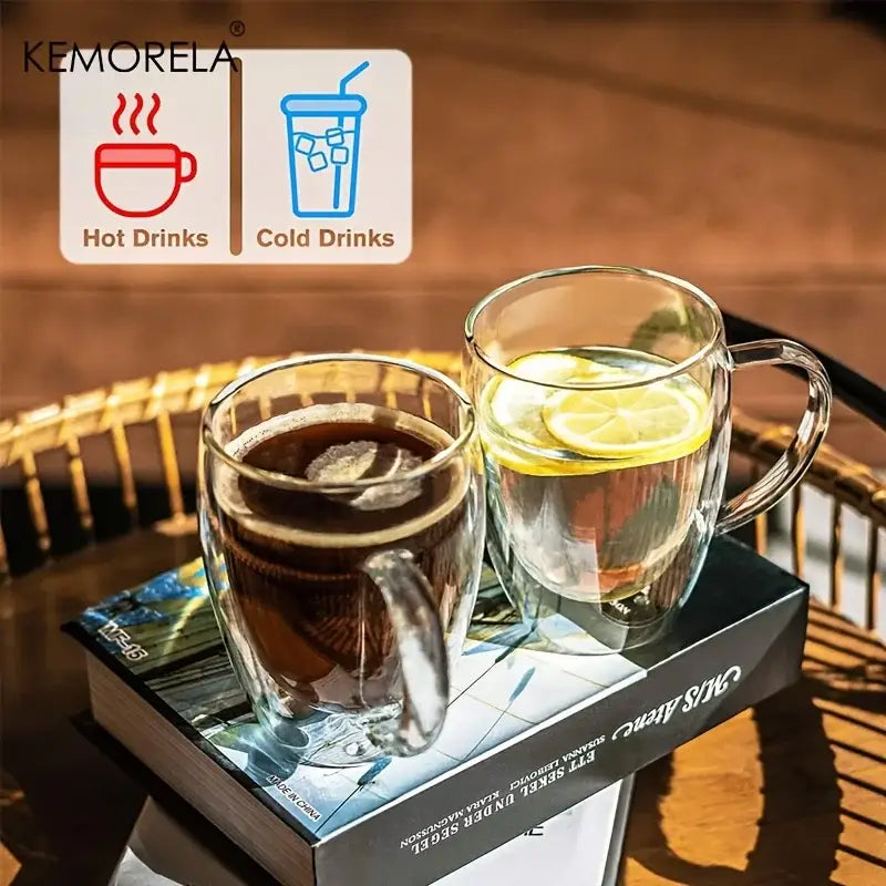 Double Wall Glass Mug Set