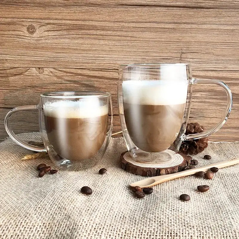 Clear Borosilicate Double Wall Mugs 450ml