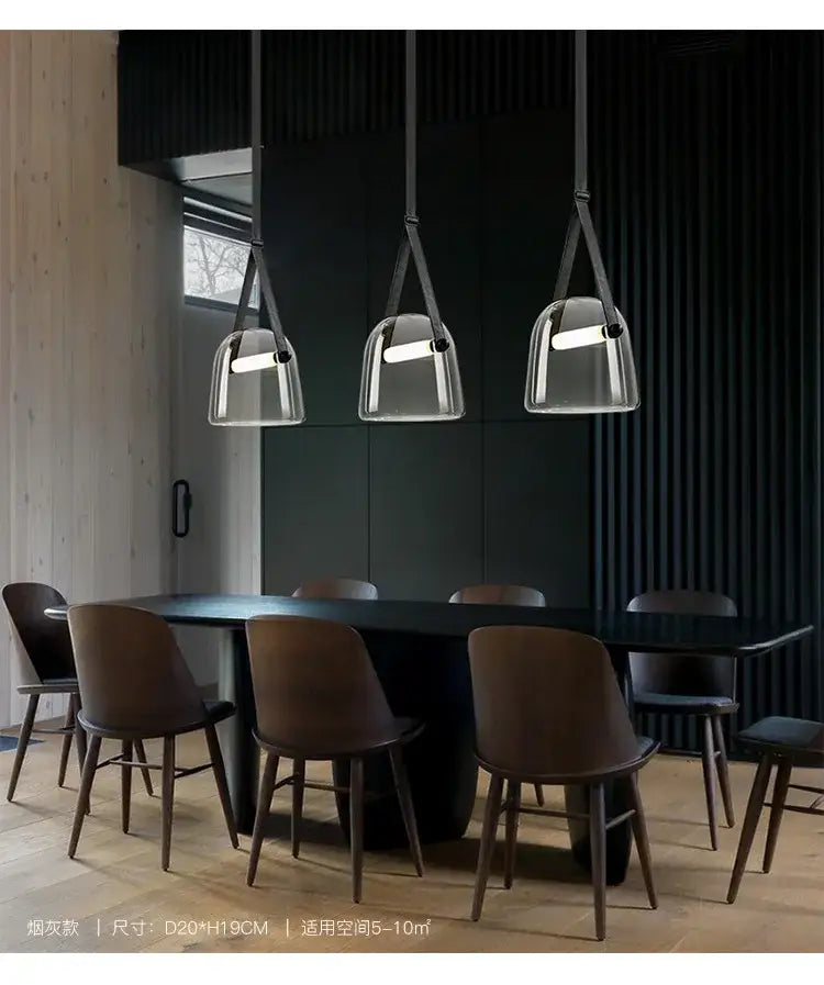 Glass Leather Pendant Light