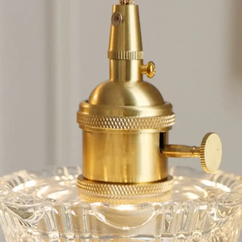 Clear Glass Copper-Canopy Kitchen Pendant