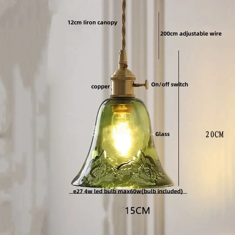 Clear Glass Copper-Canopy Kitchen Pendant