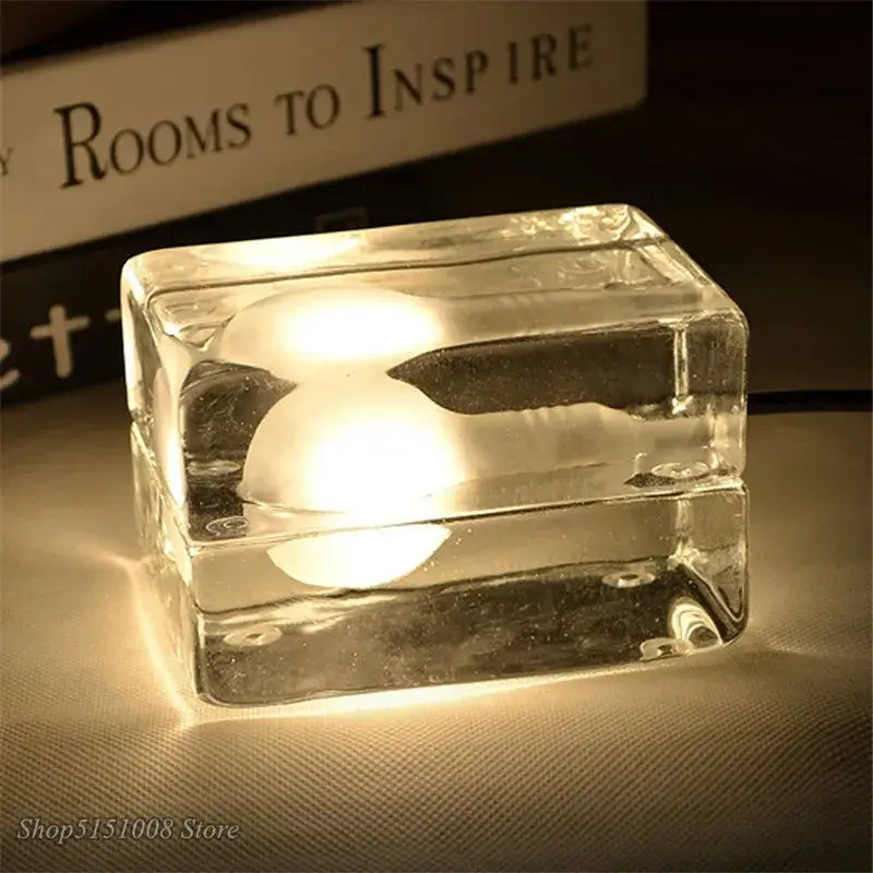 Glass Cube LED Lamp