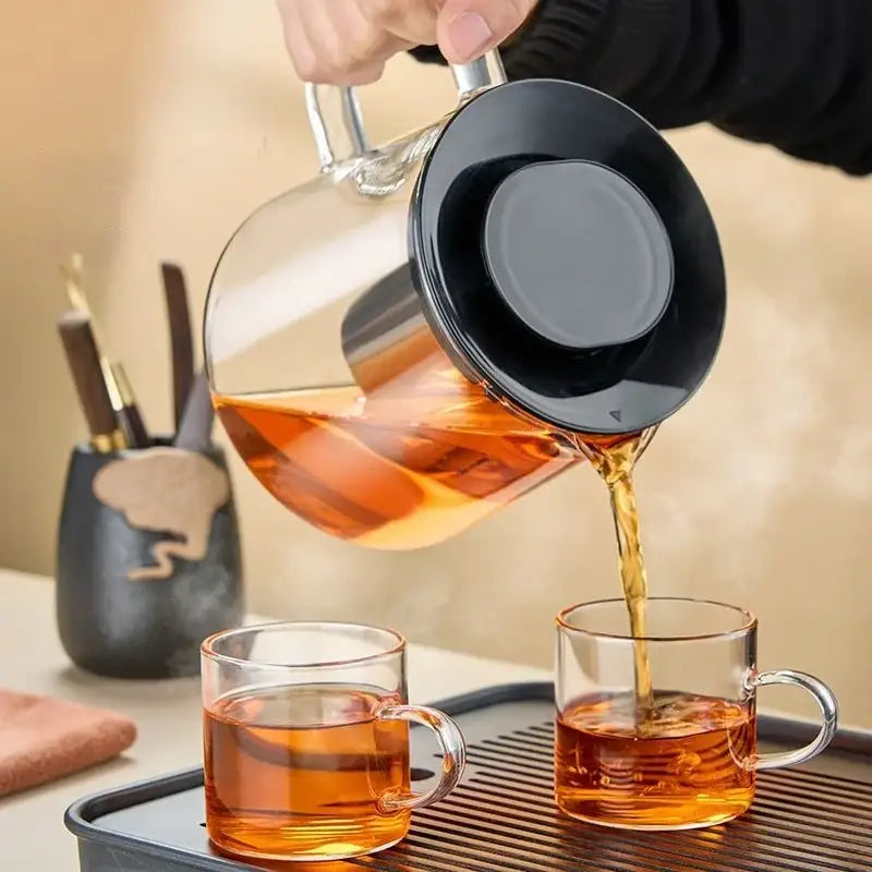 Glass Flower Teapot Set