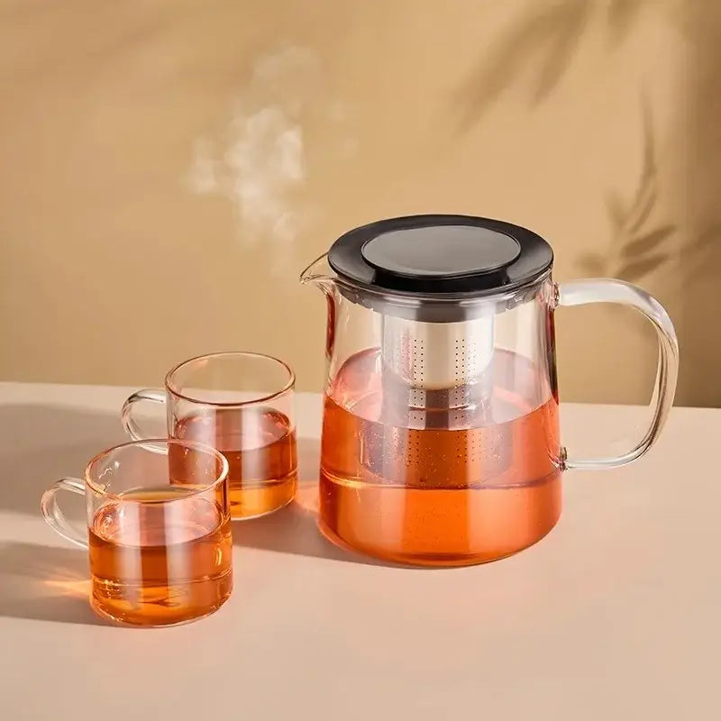 Glass Flower Teapot Set