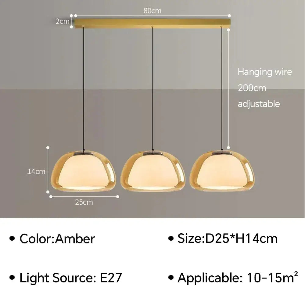 Glass Jelly Pendant Lamp for Living and Dining