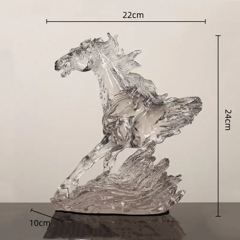 Clear Horse Resin Sculpture