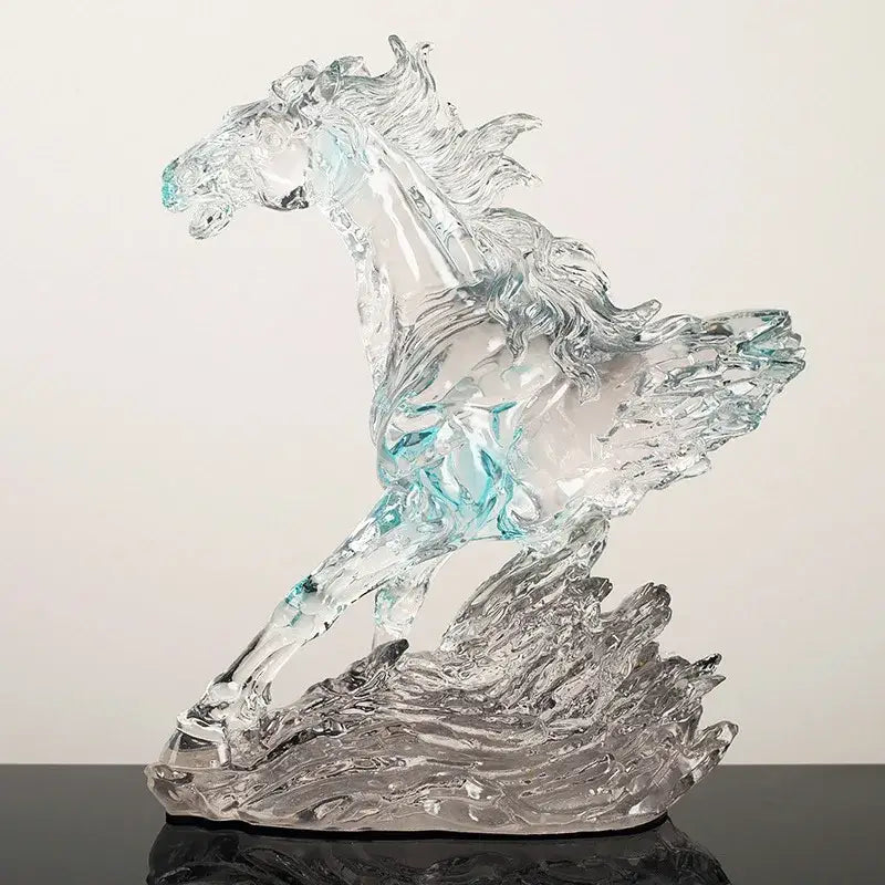 Clear Horse Resin Sculpture