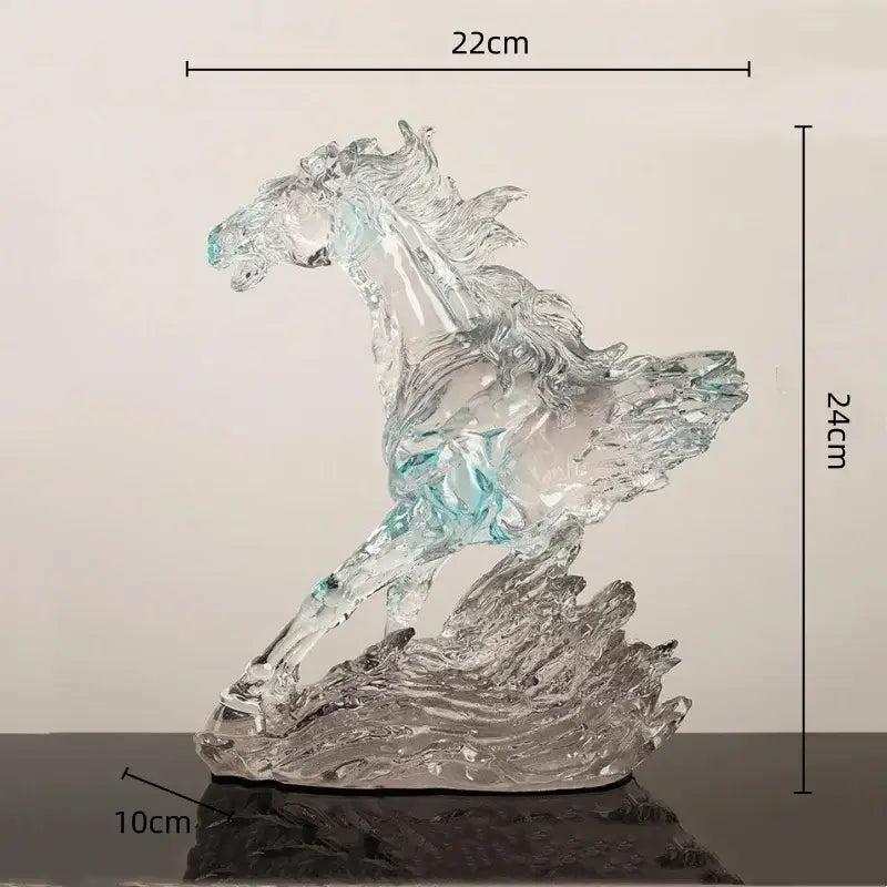 Clear Horse Resin Sculpture