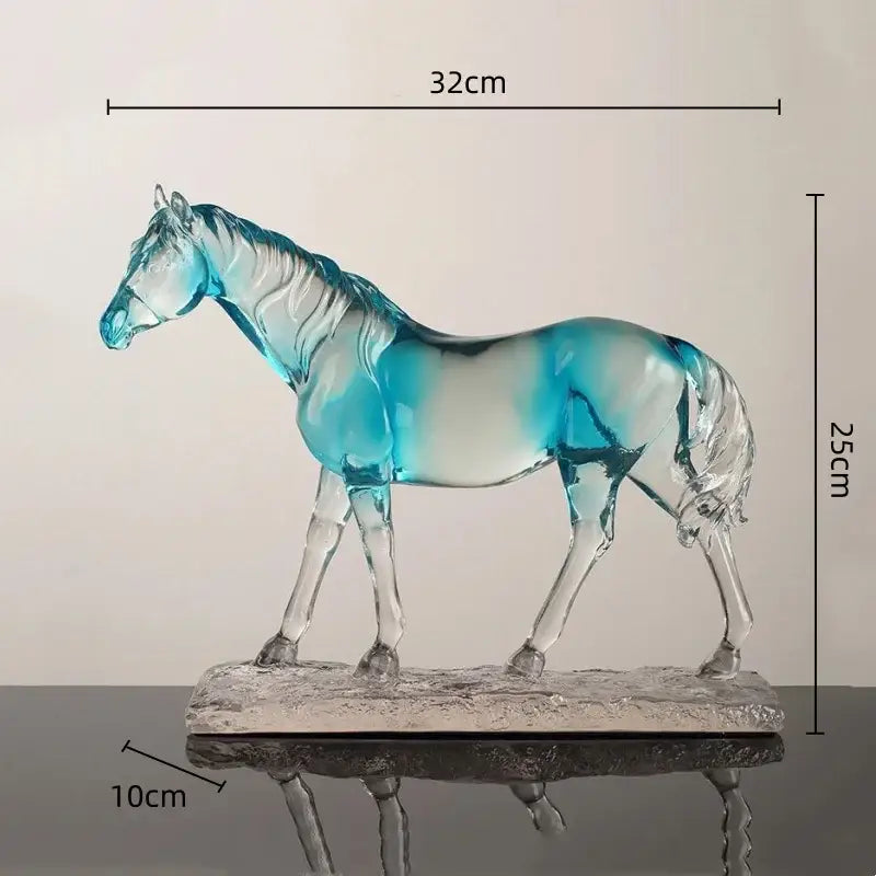 Clear Horse Resin Sculpture