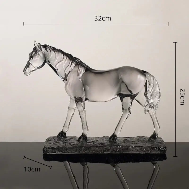 Clear Horse Resin Sculpture