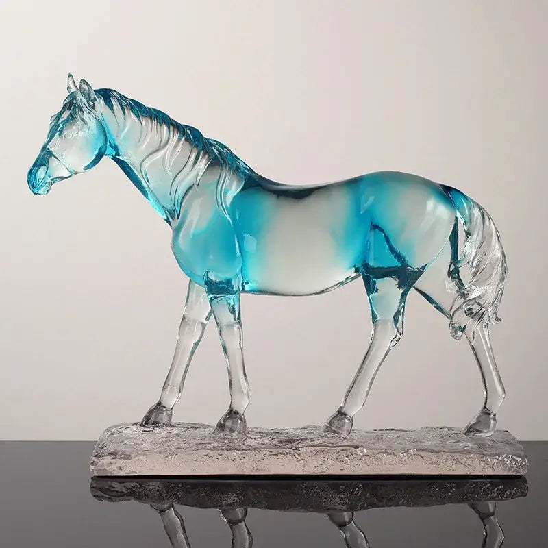Clear Horse Resin Sculpture