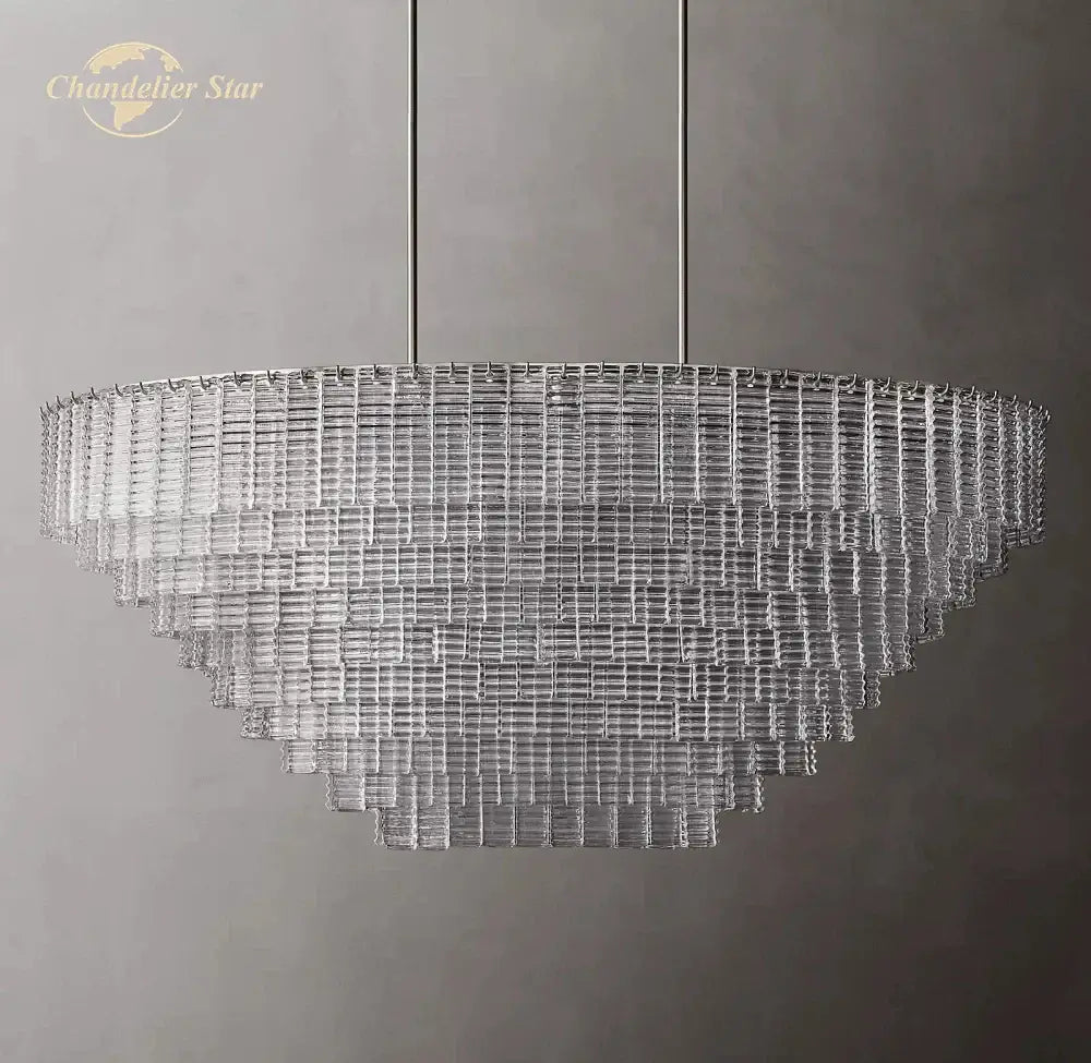 Smoke Glass Oval Chandelier