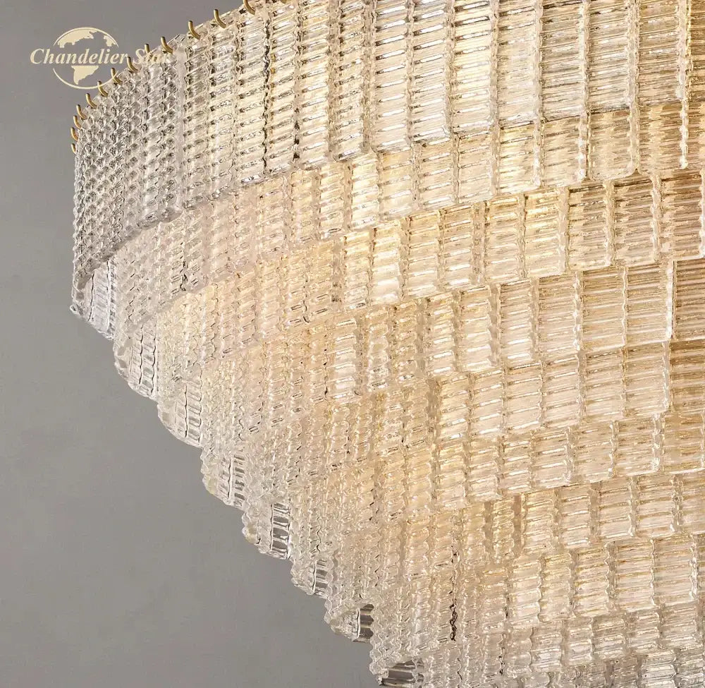 Smoke Glass Oval Chandelier