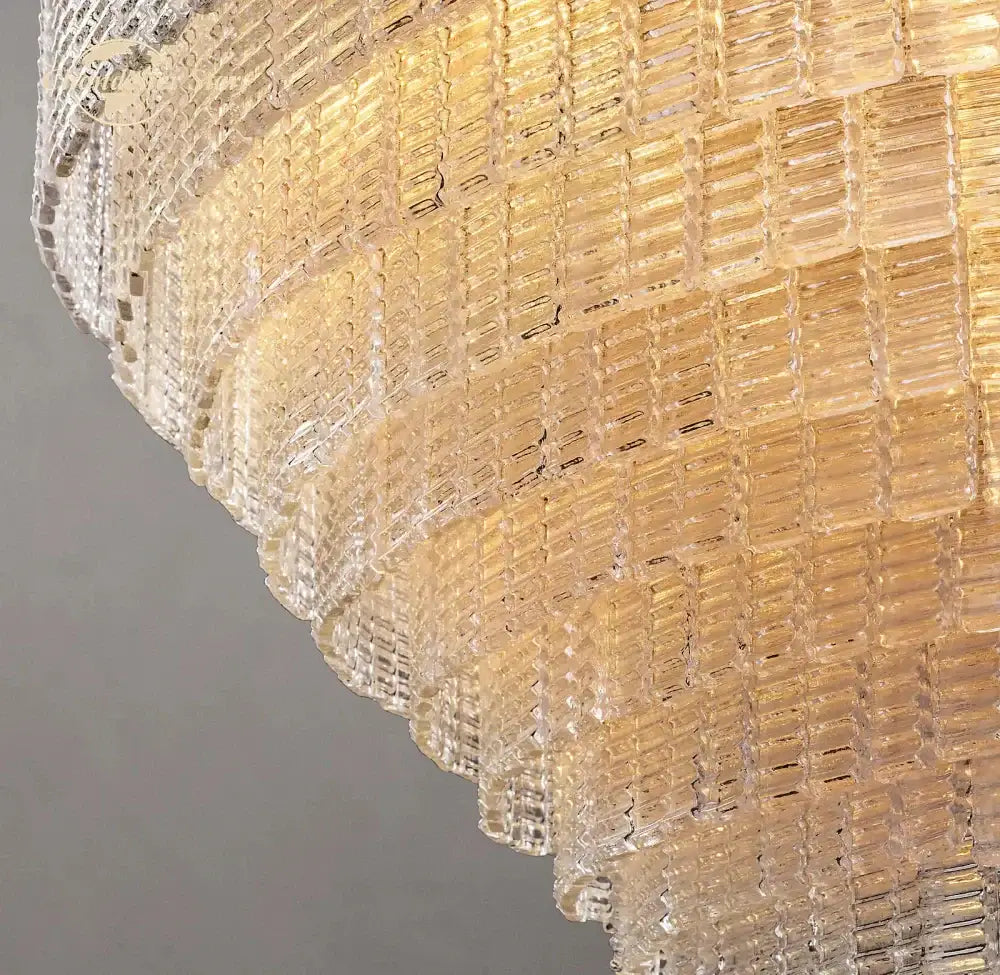 Smoke Glass Oval Chandelier