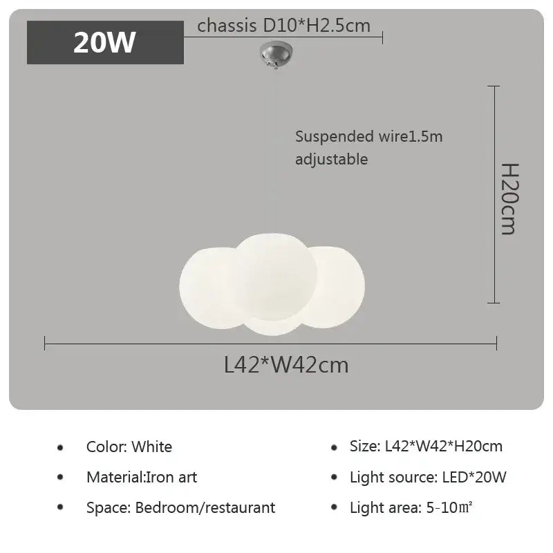 Milky White Glass Chandelier