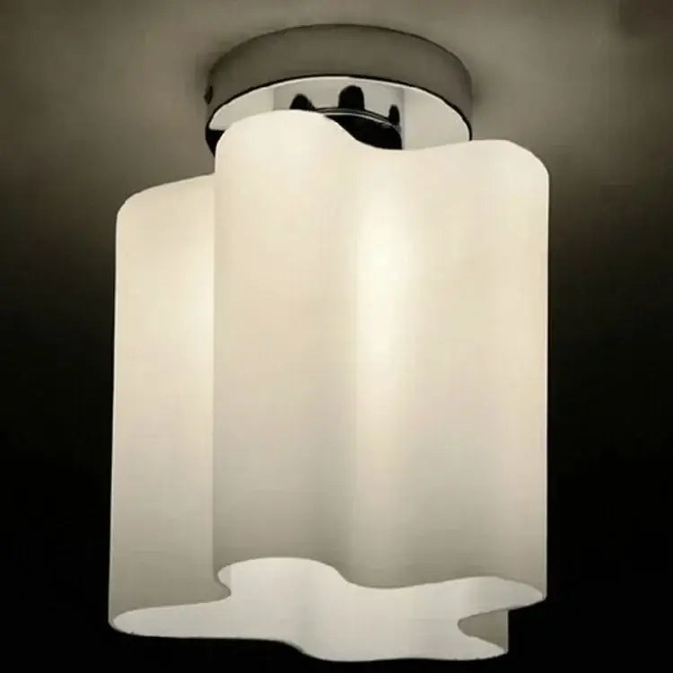 White Black Glass Ceiling Light