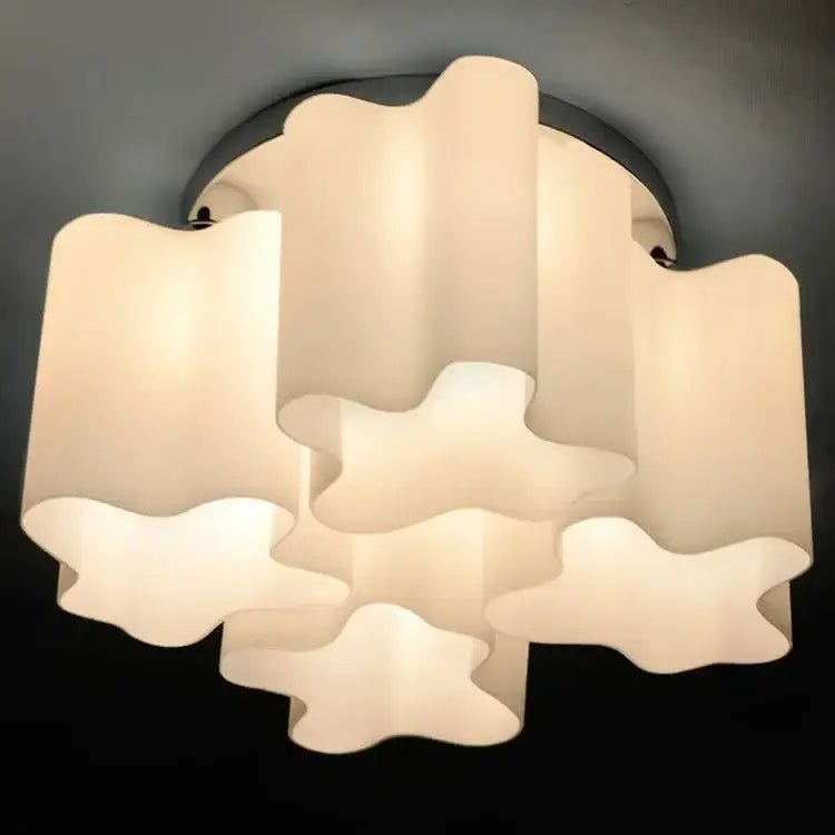 White Black Glass Ceiling Light